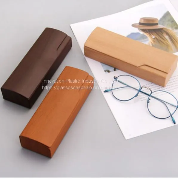 Handcrafted Unisex Glasses Case; Wood-striated Crush-resistant Eyeglasses Case photo-2