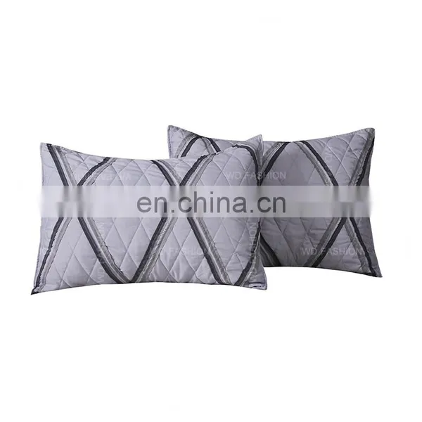 Patchwork Reversible Queen 90gsm Microfiber Fabric Quilt Bedspread Set photo-5