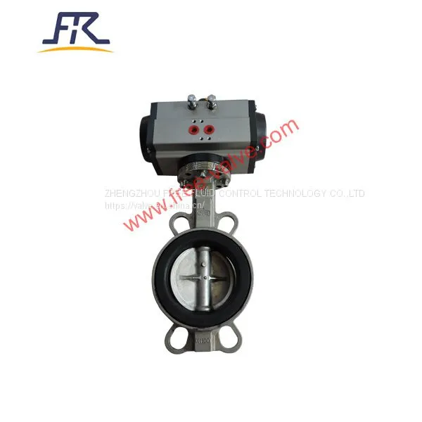 150LB PN16 Wafer Type Pneumatic Actuators Control Butterfly Valve photo-2
