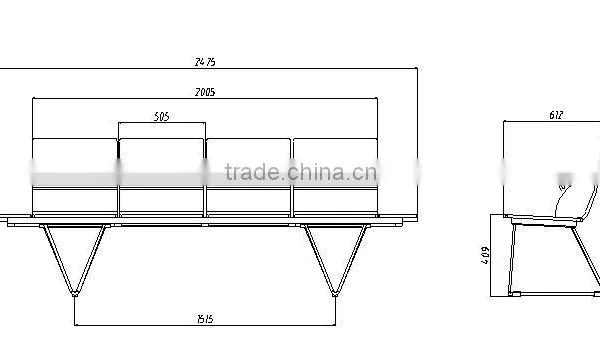 Curve Plywood Waiting Chair Airport Chair Public Seating H63A-4FT-V for Spain Design photo-6