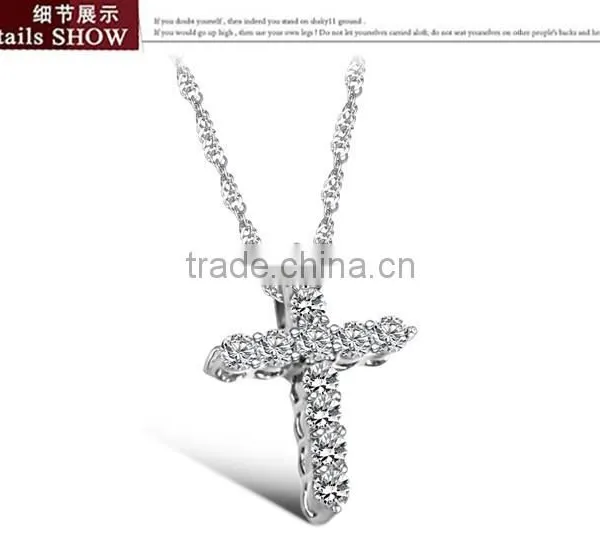 Yiwu Factory Sell Cheap 316l Stainless Sterling Steel Cross With Crystal Rhinestone Charms Pendant Allergy Free photo-4