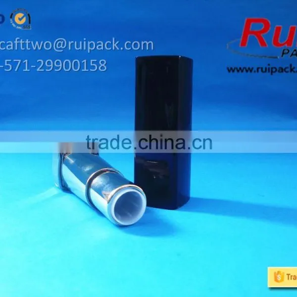 Black Square Lipstick Tube With All Cover Cap, Sqaure Lip Stick Tube With Gold Inner photo-4