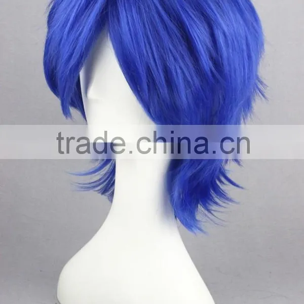 High Quality 35cm Short Straight VOCALOID KAOTO Wig Cosplay Blue Synthetic Anime Wig Cosplay Hair Wigs Party Wig photo-4
