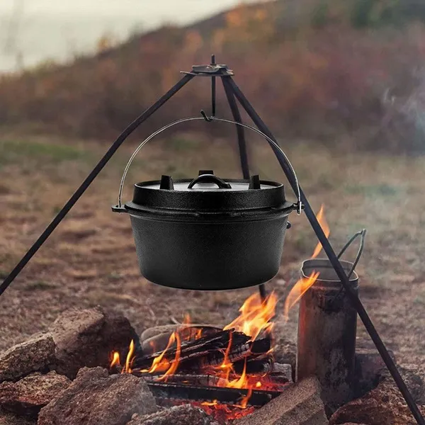Heavy Duty Seasonal Discount Cast Iron Dutch Oven Cooking Dish Deep Roaster Dutch Oven Soup Pot Frying Pan 12 QT or Bigger photo-4
