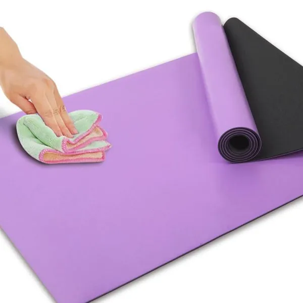 Custom Logo PU Rubber Pilates Yoga Mat for Home Workout - Natural Rubber Base photo-2