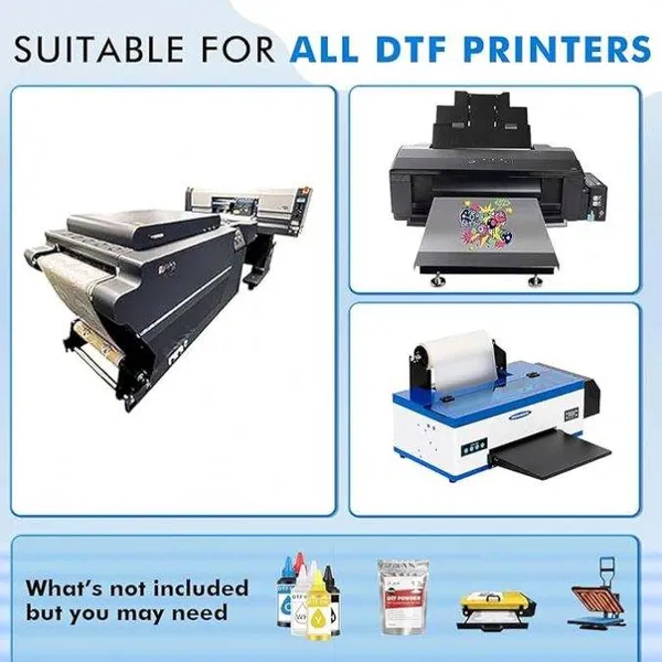 DTF Transfer Film Roll for Double-Side Matte Clear Pretreat Sheets PET Heat Transfer Paper for Inkjet Printer Direct Print on T Shirts Textile photo-2