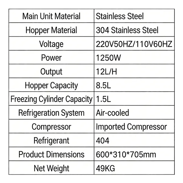 Commercial Soft Serve Ice Cream Machine 12L/H With Imported Compressor and Pre-cooling for High Quality Desserts photo-4