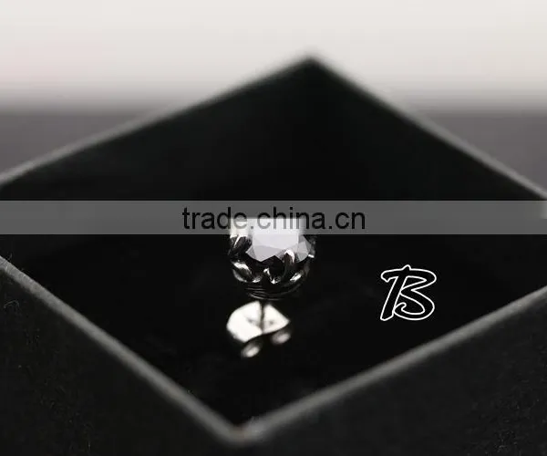 Cheap Wholesale Charm Girl's Black Diamond Stud Earrings photo-3