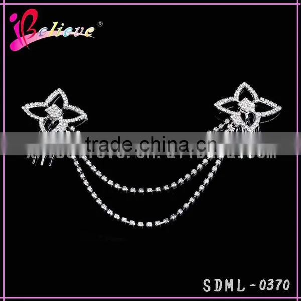 Small MOQ Wedding Hair Jewelry Wholesale Claw Head Chain Crystal Hair Jewelry for Bridal photo-3