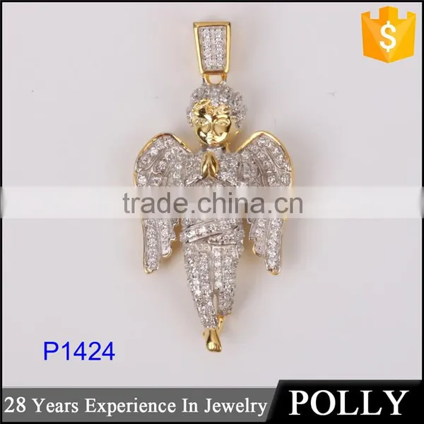 New Arrivaling Micro Setting Zircon Pendant 925 Silver Angel Wings Jewelry photo-3