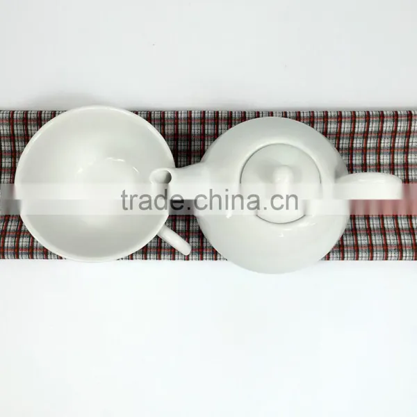 Arabic Coffee Pot Customized Plain White Ceramic Tea Pot & Kettle for One Cup and Saucer photo-3
