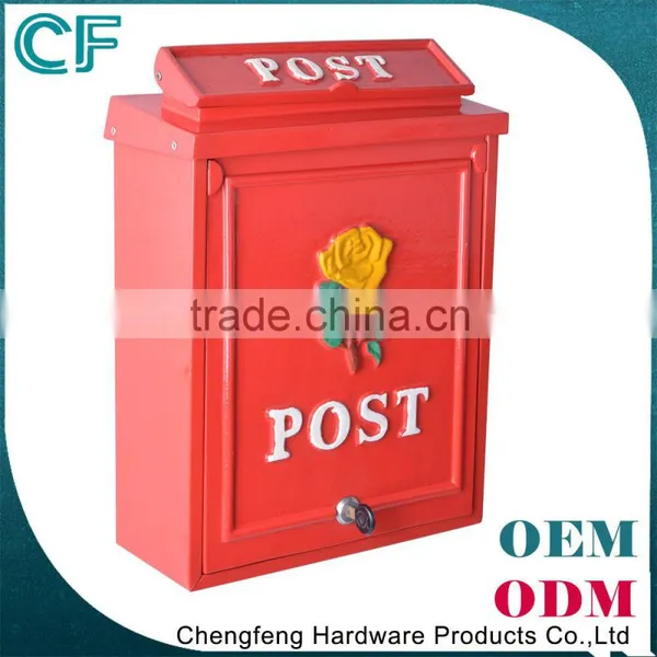 Top Quality Red Ornate Fence Aluminium In Wall Letter Box Letterbox photo-2