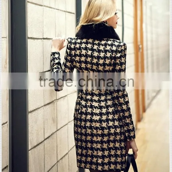 Custom Made Inj China Houndstooth Winter Long Sleeve Dress Quality Choice photo-4
