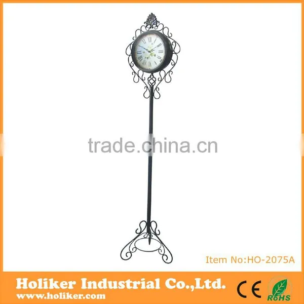 Double Faces Floor Stand up Clock for Home Decor photo-2