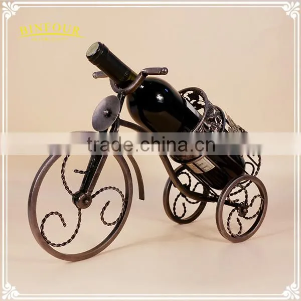Continental Fashion Home Deco Tricycle Upscale Vintage Metal Wine Rack photo-3