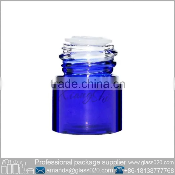 Blue 1ml Vial Glass Bottle With Black Bcap photo-3