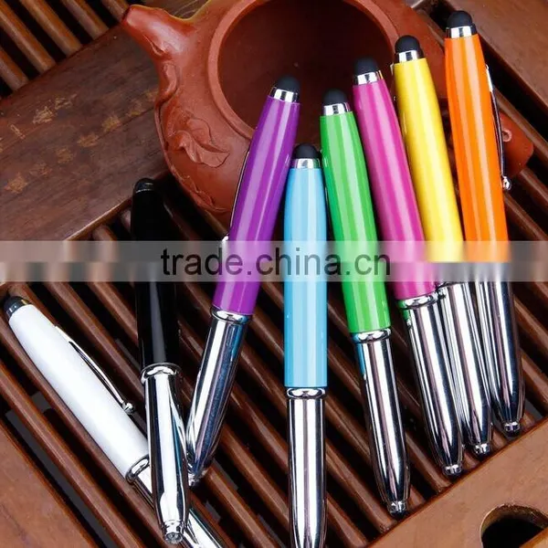 3 in 1 Promotional Pen Body Type Led Light Ball flashlight Stylus Pen photo-3