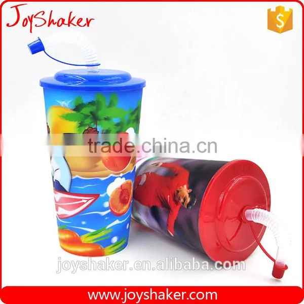 Disposable Different Capacity JoyShaker Plastic Cup With Straw 420ml Logo Print photo-4