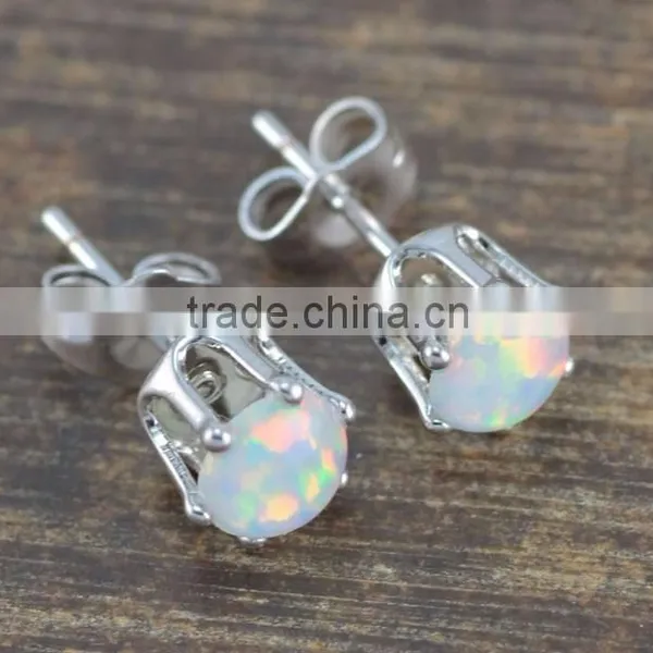 5mm Opal 925 Sterling Silver Cheap Wholesale Stud Earrings