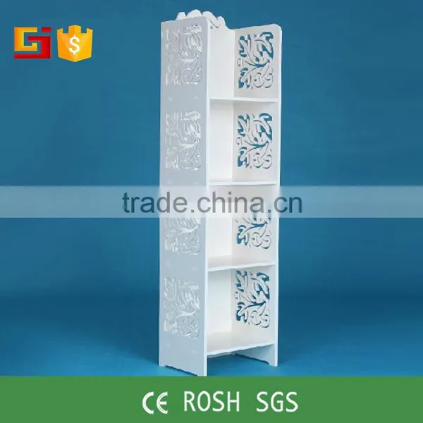 Fashion Cheap White Storage Modern Corner Plastic Bookcase