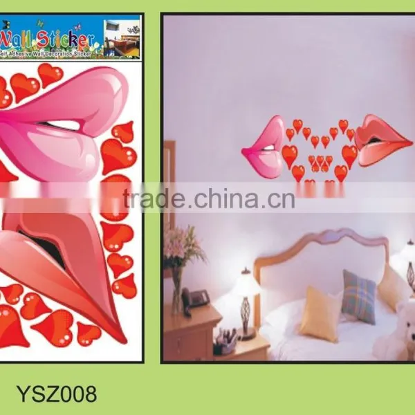 Romance Lovely Heart Room Decor 3D Wall Sticker/removable Heart Shape Large Decorative Wall Sticker