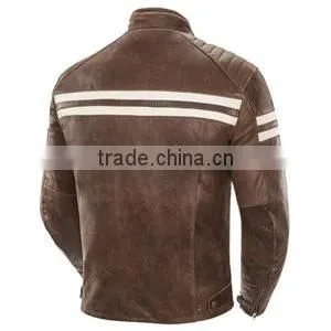 Motorbike Racing Leather Jacket / Biker Strip Leather Jacket
