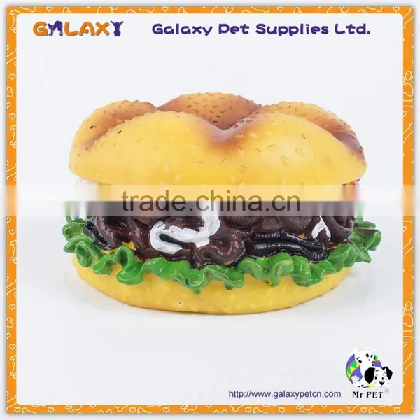 VT4070 Food Themed Vinyl Squeaky Toys Hamburger Hot Dog Pizza Steak Dog Toys photo-3