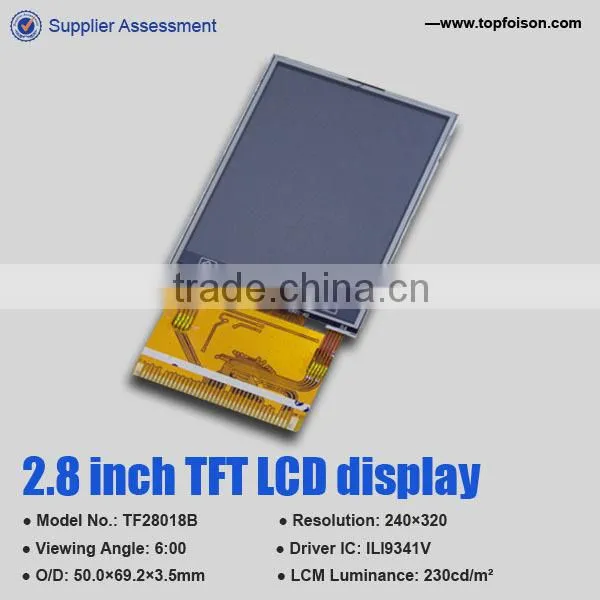 Factory Supply Small Size 2.8 Inch TFT LCD 240*320 Touch Panel 6 O'clock Lcd Display Screen