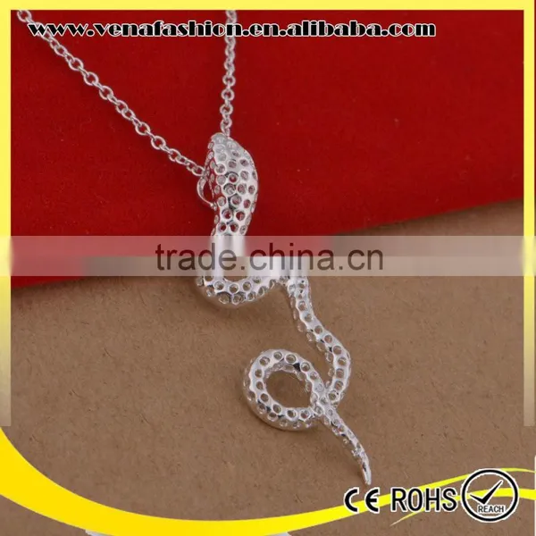 Snake Design Silver Chain Pendant, 925 Silver Pendant photo-2