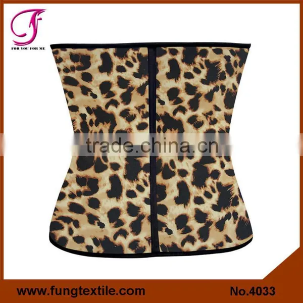 4034 NEW Arrival Wholesale Stock Pattern Leopard Rubber Waist Corset Cincher photo-4
