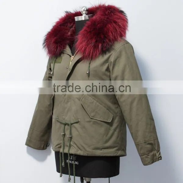 Pc008 New Arrival Women Fur Trim Parka Jackt photo-2