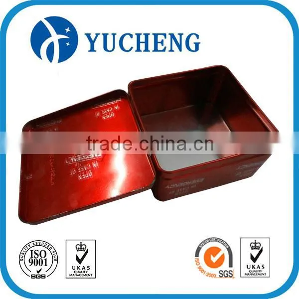 Chiese Promotion Sale Square Red Metal Small Tin Box photo-2