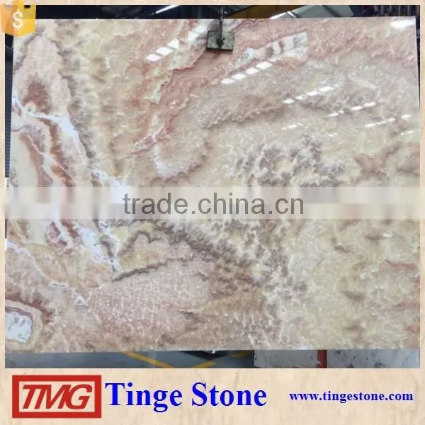 Elegant Bookmatch Red Dragon Onyx Marble Tile For Interior Decoration photo-2