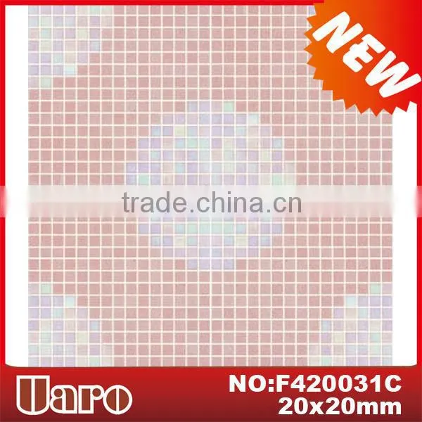 Decorative Pink Glass Mosaic Pattern Medallion Floor Tiles