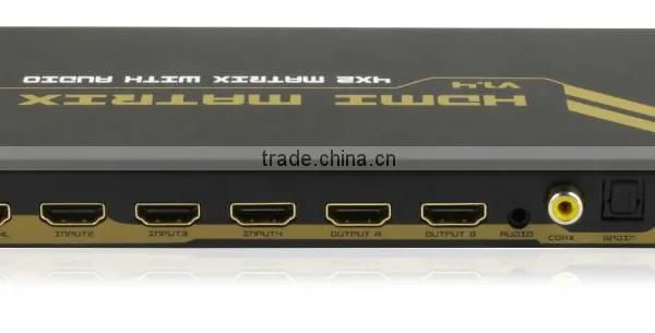 2016 HDMI 4X2 Matrix Switche Splitter With Adio Output Stereo Toslink Coaxial 1080p
