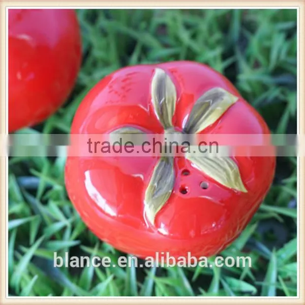 Ceramic Tomato Salt and Pepper Shaker Set Funny photo-2