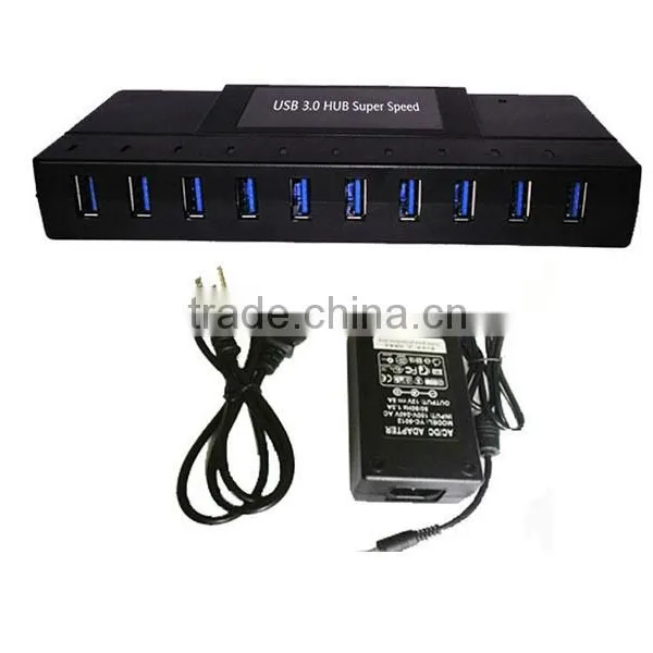 Super Speed Multi USB 3.0 10-Port Hub External Powered With Adaper photo-2