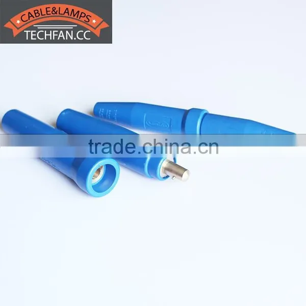Blue Rubber Brass 300AMP 500AMP Welding Cable Flexible Pvc Socket photo-3