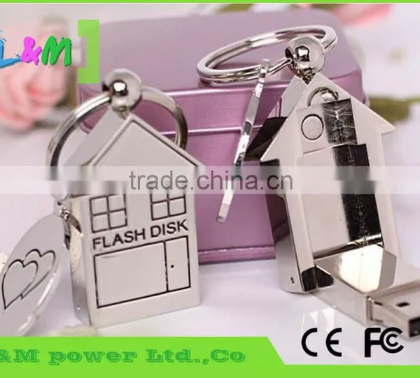 Metal House Usb Flash Drive,OEM House Shape Usb,metal Usb With Keychain photo-2