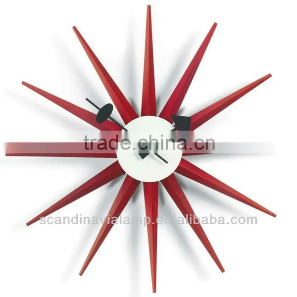 Original Quality Nelson Sunburst Clock Red