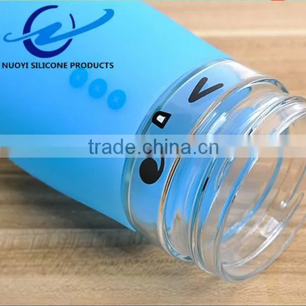 Hot Sale Cartoon Glass Water Bottle Mini Big Bai Silicone Cup Sleeve photo-5