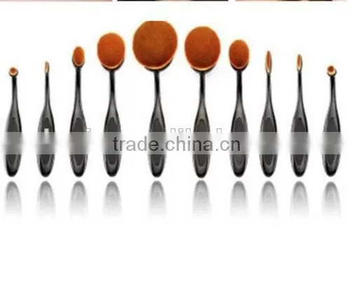 Factory Lowest Price 10pic Set Oval Makeup Brush /2016 Fashion Professional Ladies Makeup Brush photo-2