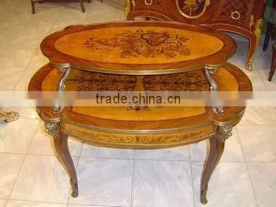 Antique Table - French Table With Brass - French Coffee Table With Ormolu photo-4