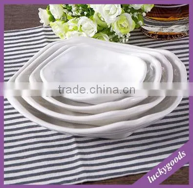 Hot Sale Restaurant Use White Melamine Rectangular Plates photo-5