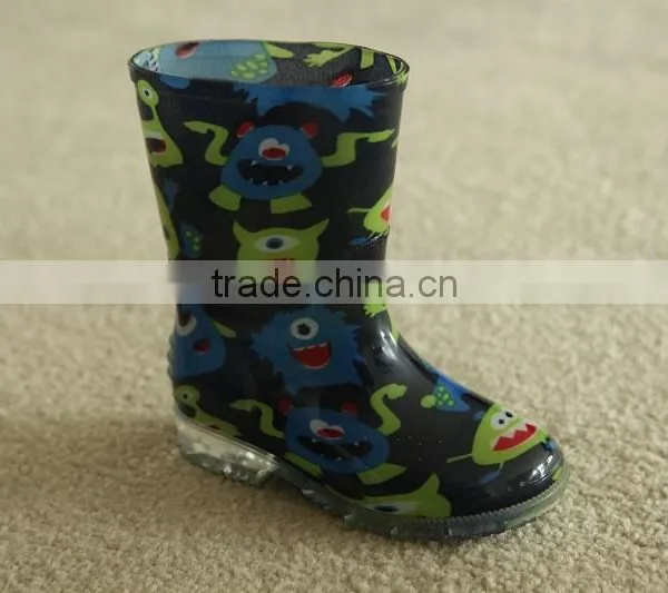 Kids Winter Warm Lining PVC Rain Boots photo-5