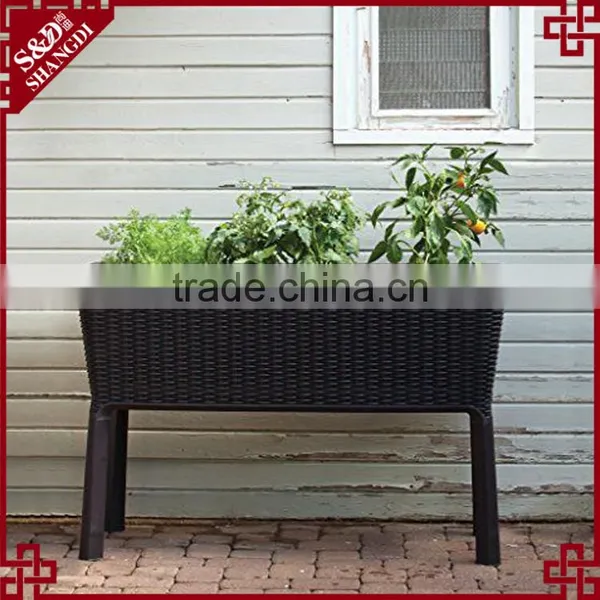 S&D Various Wire Frame PE Rattan Handmade Led Large Rectangle Home and Garden Durable Plastic Garden Pots photo-3