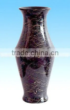 NATURAL BLACK AND GOLD MARBLE FLOWER VASES photo-2