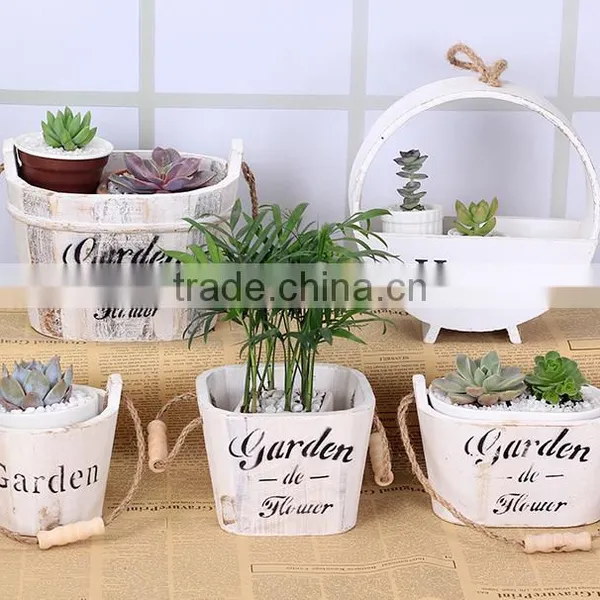 2016 High Quality Wall Hanging Houseware Decoration Wooden Flower Pot photo-5