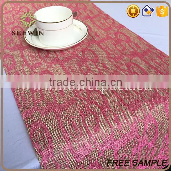 Banquet Table Runner Polyester Jute Fabric photo-4