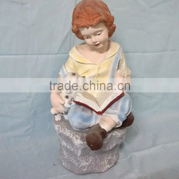 Fiberglass Garden Children Statue Decor photo-2